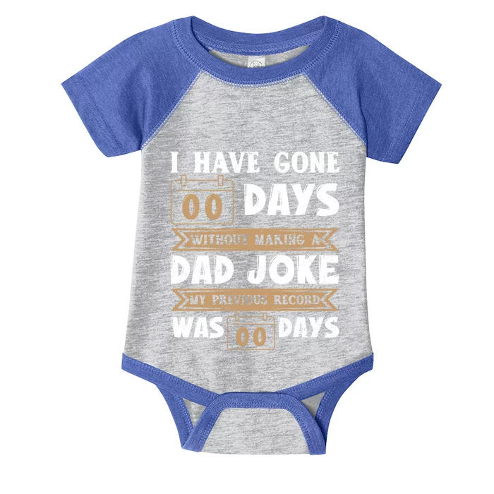 I Have Gone 0 Days Without Making A Dad Joke Fathers Day Cute Gift Infant Baby Jersey Bodysuit