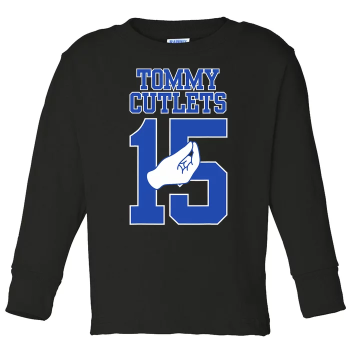 Italian Hand Gesture Tommy Cutlets Football Quarterback Trendy Design Toddler Long Sleeve Shirt