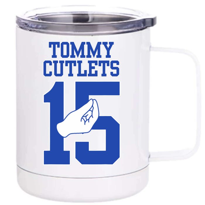 Italian Hand Gesture Tommy Cutlets Football Quarterback Trendy Design Front & Back 12oz Stainless Steel Tumbler Cup