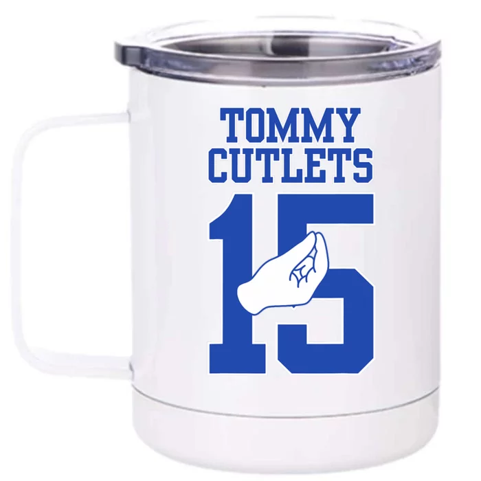 Italian Hand Gesture Tommy Cutlets Football Quarterback Trendy Design Front & Back 12oz Stainless Steel Tumbler Cup