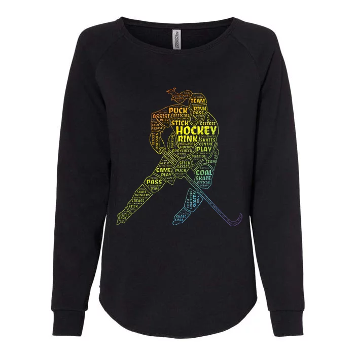 Ice Hockey Girl Womens California Wash Sweatshirt