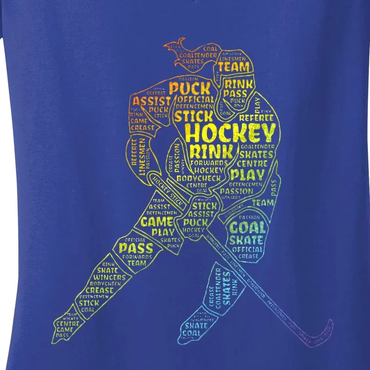 Ice Hockey Girl Women's V-Neck T-Shirt