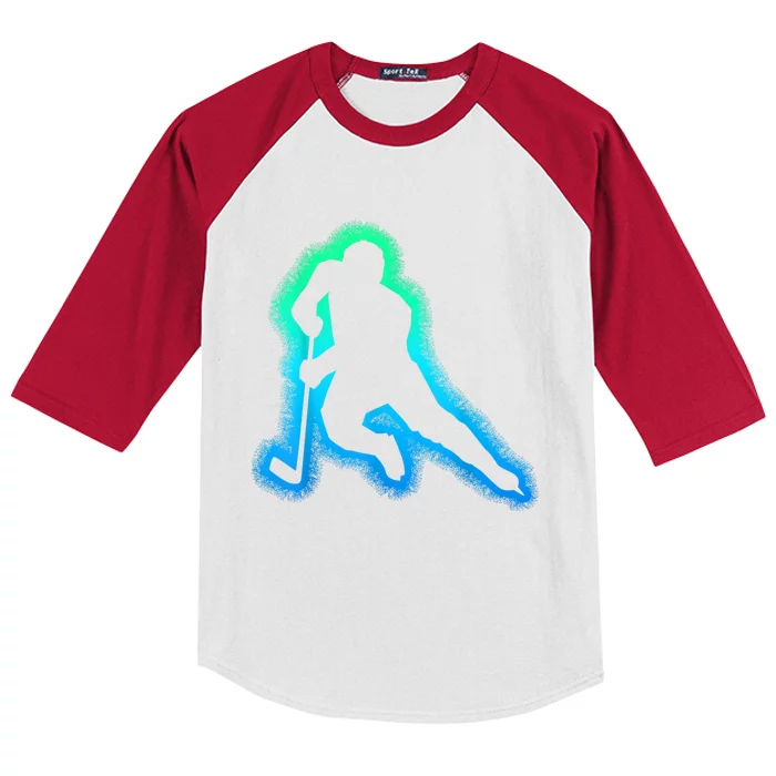 Ice Hockey Gift For Fan Born To Play Hockey Kids Colorblock Raglan Jersey