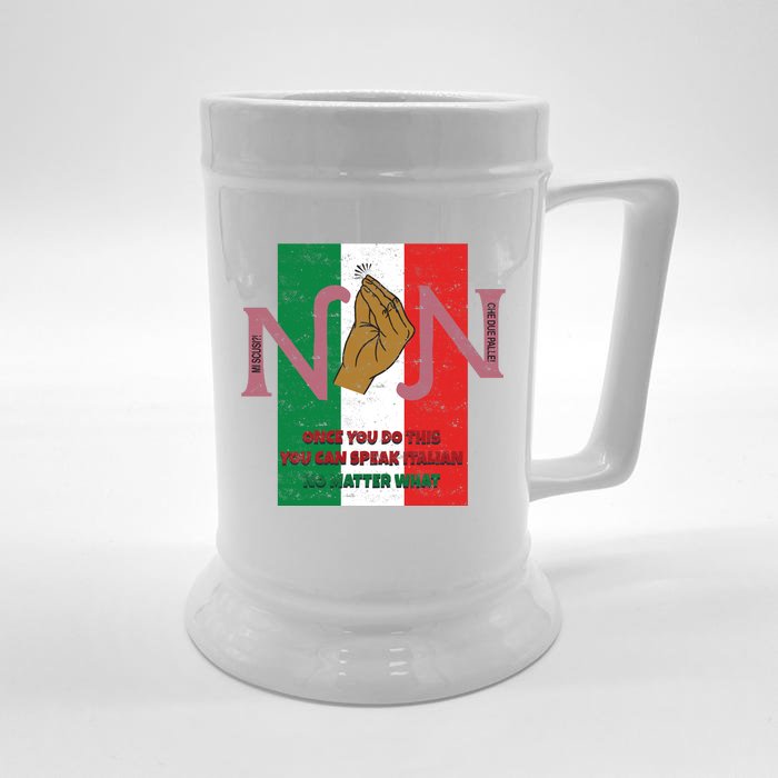 Italian Hand Gesture Front & Back Beer Stein