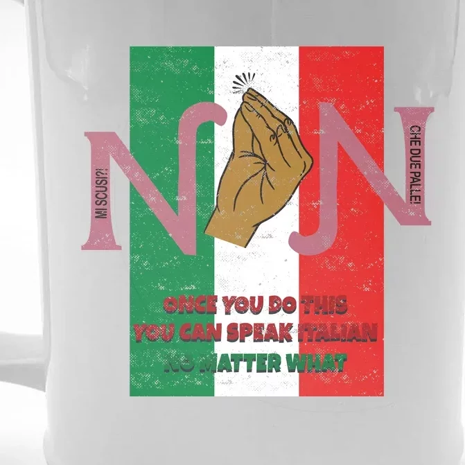 Italian Hand Gesture Front & Back Beer Stein