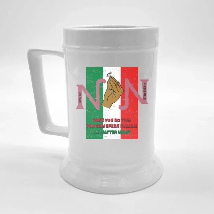 Italian Hand Gesture Front & Back Beer Stein