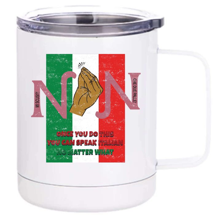 Italian Hand Gesture Front & Back 12oz Stainless Steel Tumbler Cup