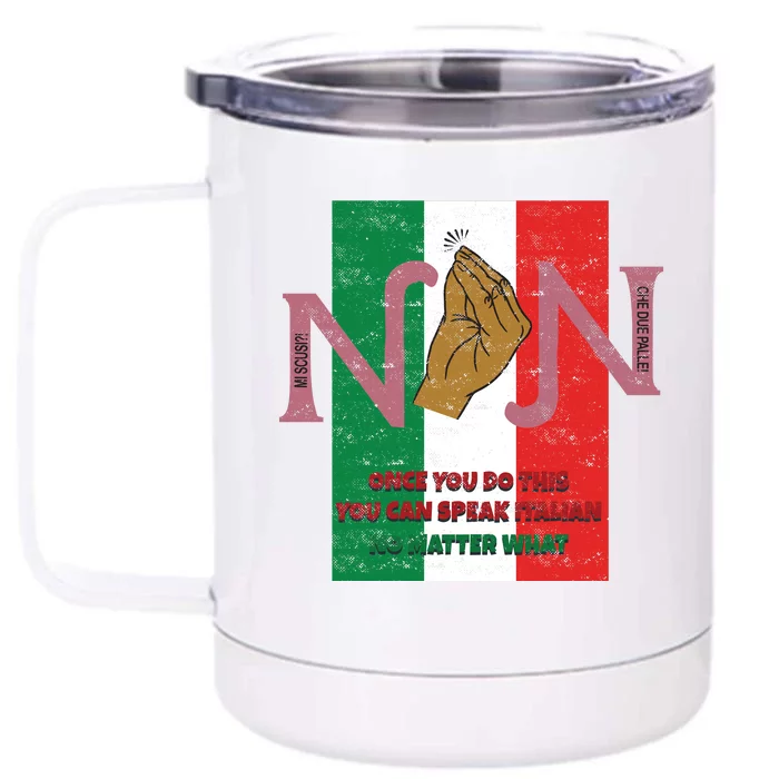 Italian Hand Gesture Front & Back 12oz Stainless Steel Tumbler Cup