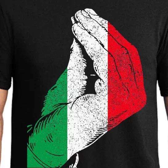 Italy Hand Gesture Italia Italian Flag Pride Funny Pajama Set