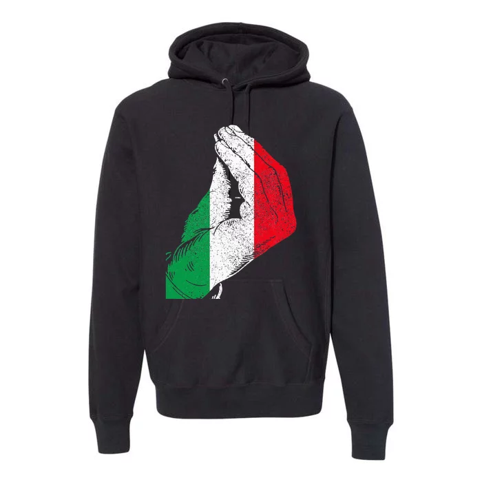 Italy Hand Gesture Italia Italian Flag Pride Funny Premium Hoodie