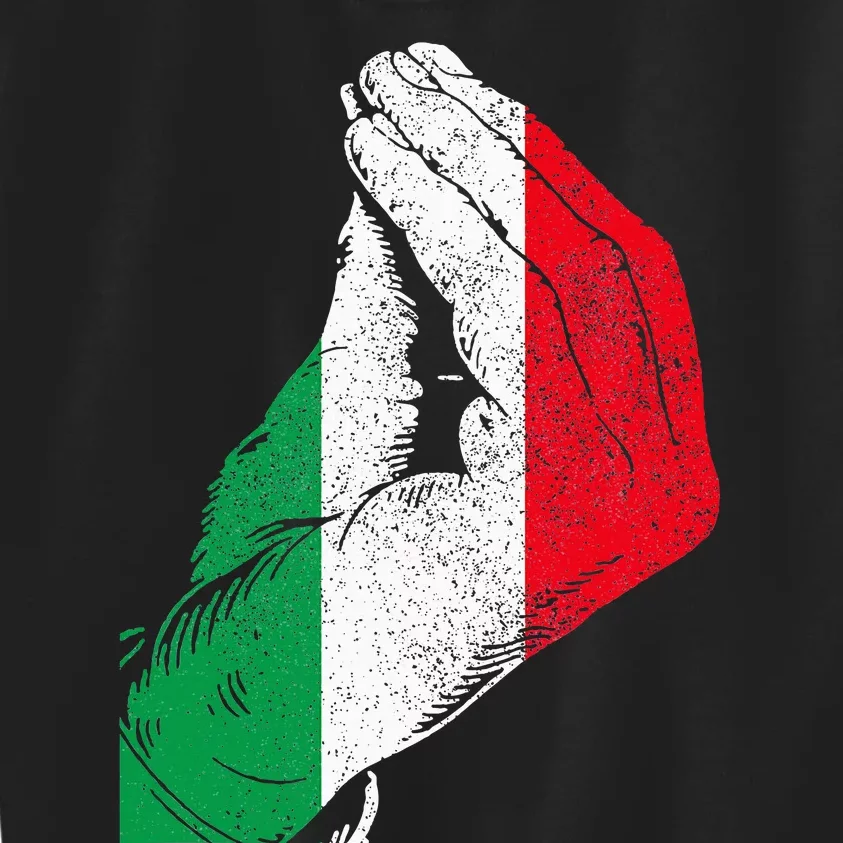 Italy Hand Gesture Italia Italian Flag Pride Funny Kids Sweatshirt