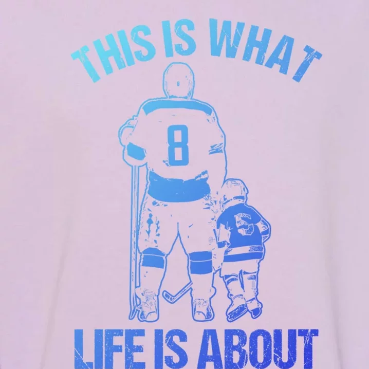 Ice Hockey Game Player Father And Son Field Hockey Gift Garment-Dyed Sweatshirt