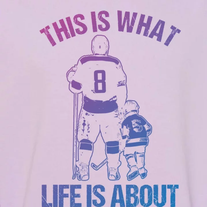 Ice Hockey Game Player Father And Son Field Hockey Gift Garment-Dyed Sweatshirt