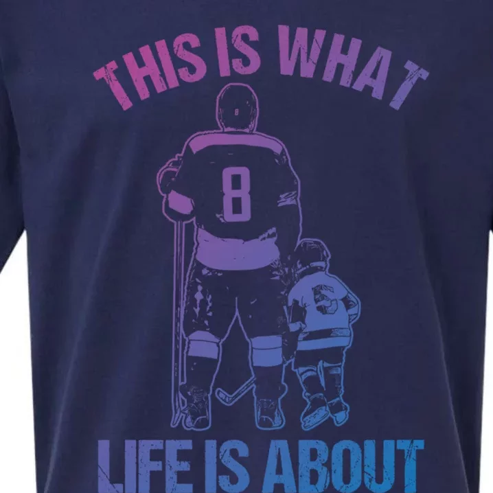 Ice Hockey Game Player Father And Son Field Hockey Gift Sueded Cloud Jersey T-Shirt