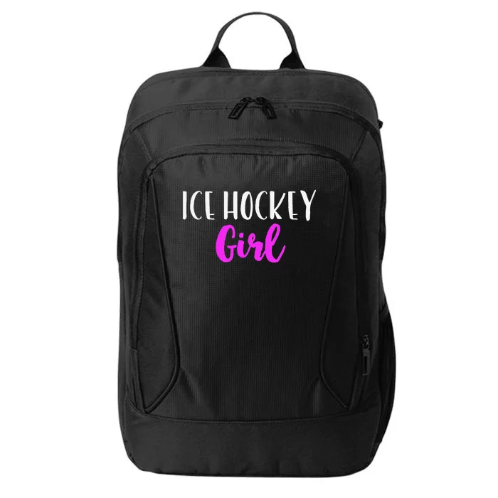 Ice Hockey Girl Player Women Funny Cute Lover City Backpack