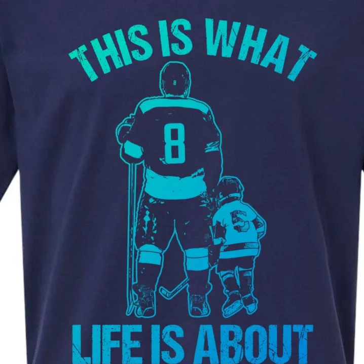 Ice Hockey Game Player Father And Son Field Hockey Gift Sueded Cloud Jersey T-Shirt