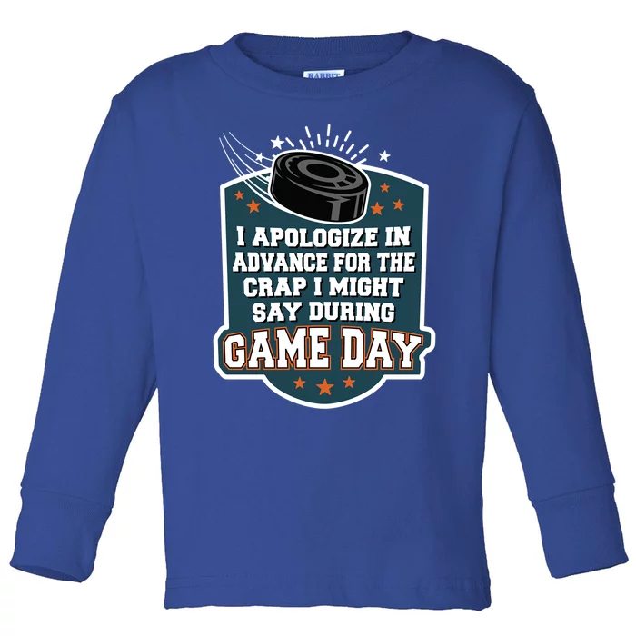 Ice Hockey Game Day For Ice Hockey Fans Cute Gift Toddler Long Sleeve Shirt