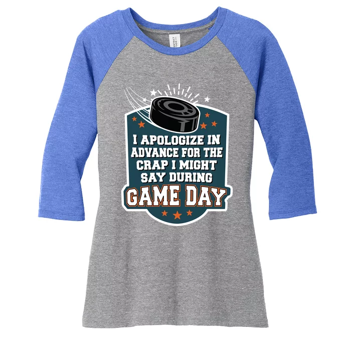 Ice Hockey Game Day For Ice Hockey Fans Cute Gift Women's Tri-Blend 3/4-Sleeve Raglan Shirt