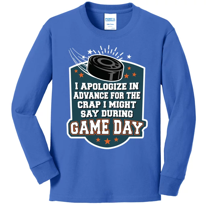 Ice Hockey Game Day For Ice Hockey Fans Cute Gift Kids Long Sleeve Shirt