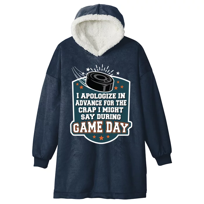 Ice Hockey Game Day For Ice Hockey Fans Cute Gift Hooded Wearable Blanket