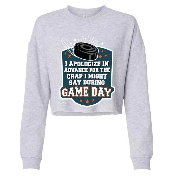 Ice Hockey Game Day For Ice Hockey Fans Cute Gift Cropped Pullover Crew