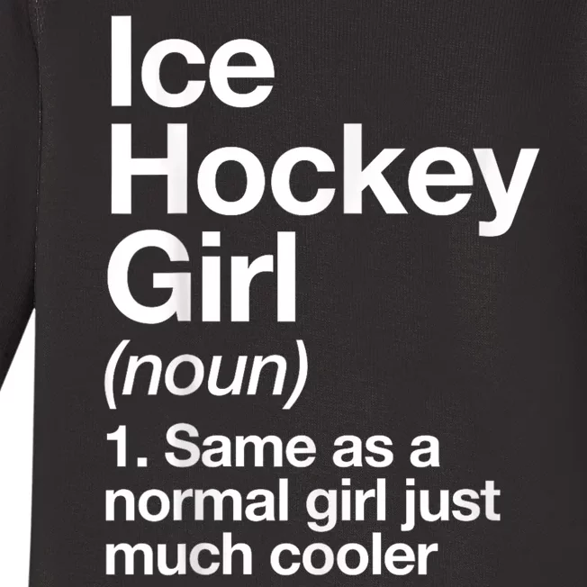 Ice Hockey Girl Definition Funny Baby Long Sleeve Bodysuit