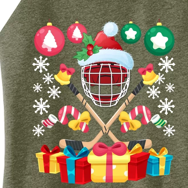 Ice Hockey Goalie Christmas Gift For Hockey Lover Funny Xmas Gift Women’s Perfect Tri Rocker Tank