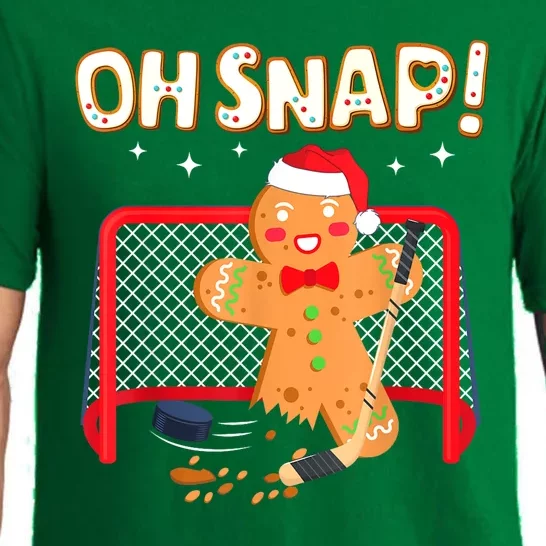 Ice Hockey Goalie Funny Christmas Gingerbread Man Oh Snap Cookie Pajama Set