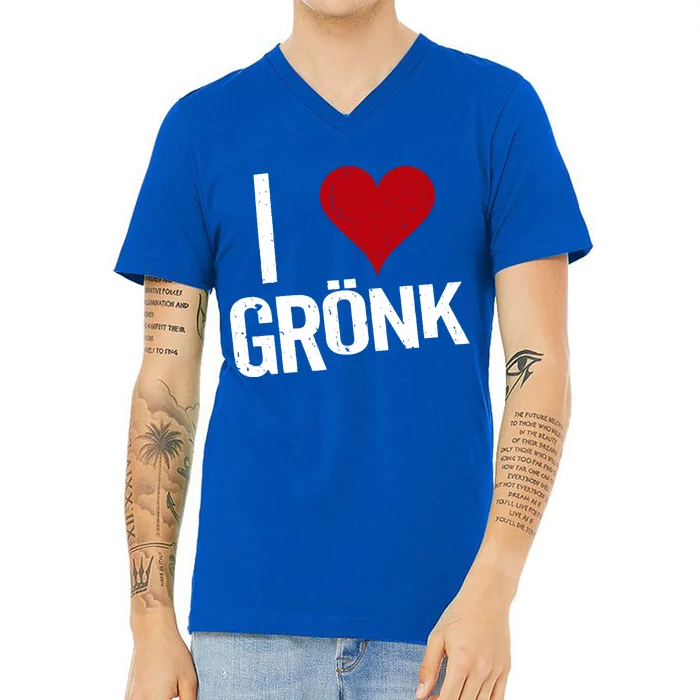 I Heart Gronk V-Neck T-Shirt