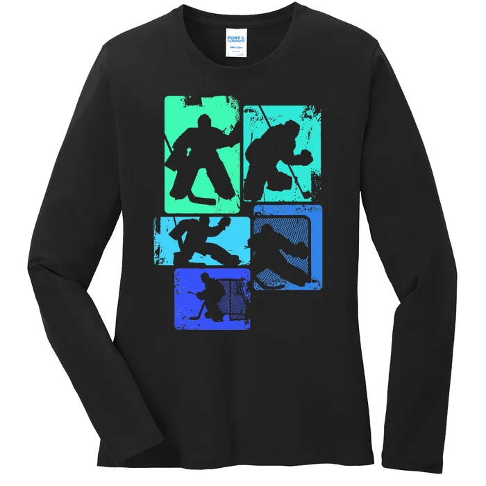 Ice Hockey Goalie Hockey Player Ladies Long Sleeve Shirt