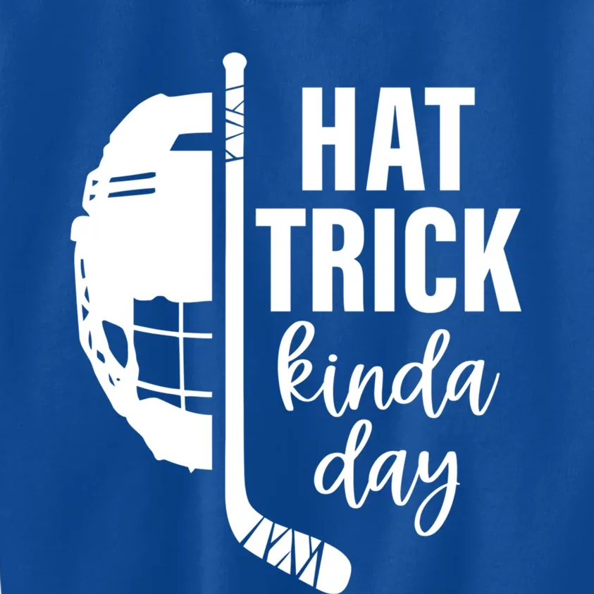 Ice Hockey Hat Trick Kinda Day Christmas Ice Hockey Player Gift Kids Sweatshirt