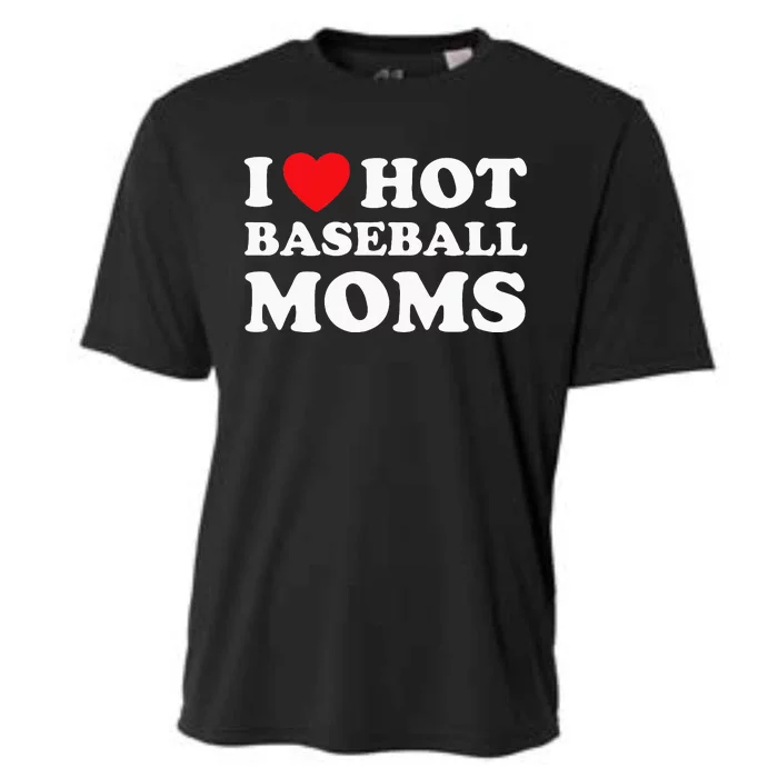 I Heart Hot Moms Baseball Mom Cooling Performance Crew T-Shirt