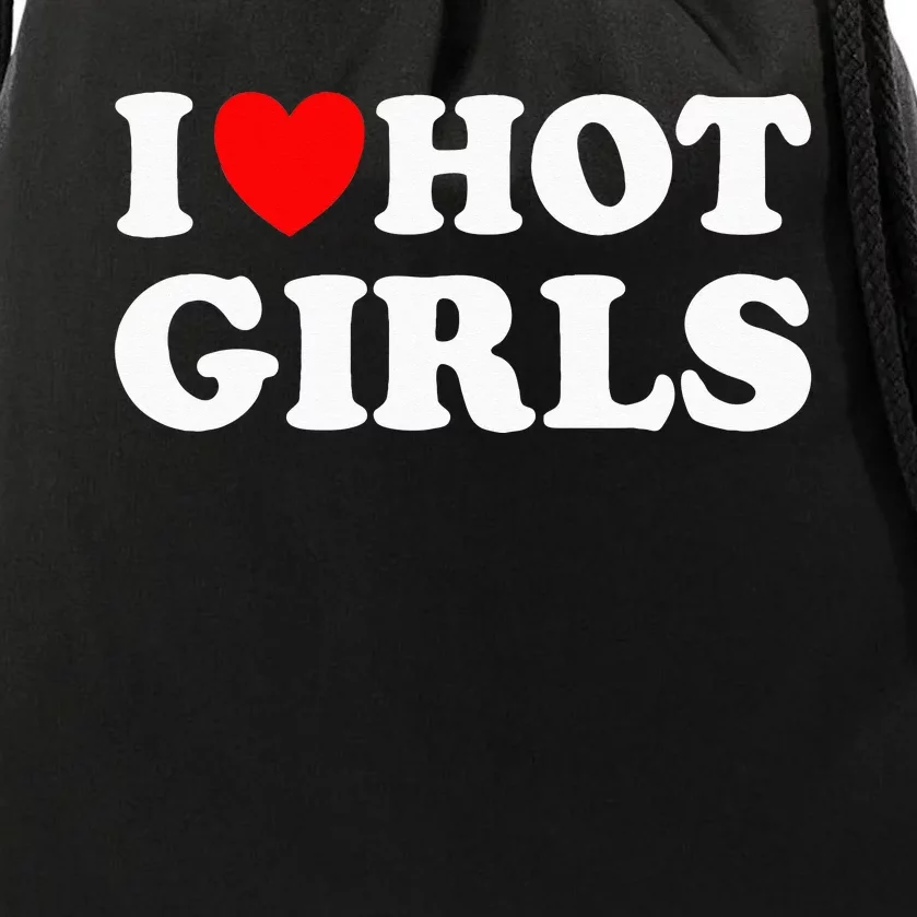 I Heart Hot I Love Hot Drawstring Bag