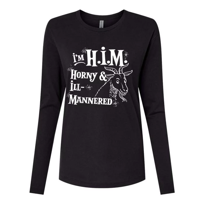 Im H.I.M Horny & Ill Mannered Funny Womens Cotton Relaxed Long Sleeve T-Shirt