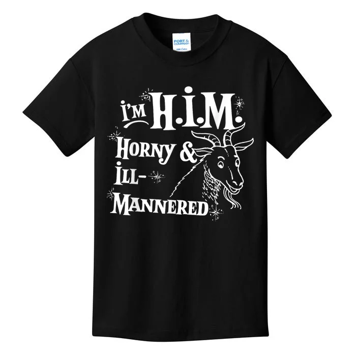 Im H.I.M Horny & Ill Mannered Funny Kids T-Shirt