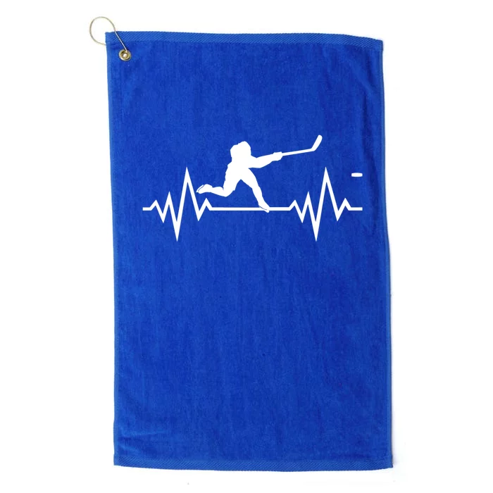 Ice Hockey Heartbeat Ecg Icehockey Player Gift Platinum Collection Golf Towel