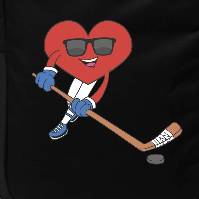 Ice Hockey Happy Valentine's Day Heart Love Married Couples Gift Impact Tech Backpack