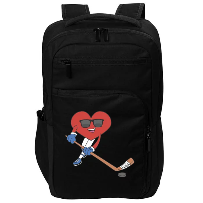 Ice Hockey Happy Valentine's Day Heart Love Married Couples Gift Impact Tech Backpack