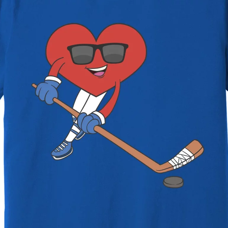 Ice Hockey Happy Valentine's Day Heart Love Married Couples Gift Premium T-Shirt