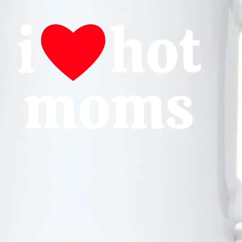 I Heart Hot Moms Gift Black Color Changing Mug