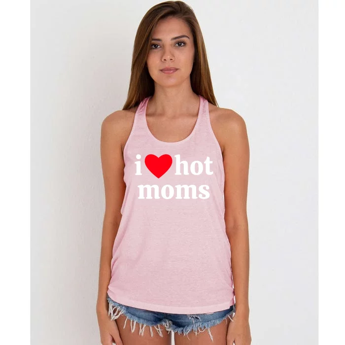 I Heart Hot Moms Gift Women's Knotted Racerback Tank