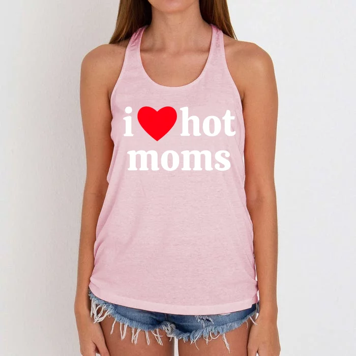 I Heart Hot Moms Gift Women's Knotted Racerback Tank