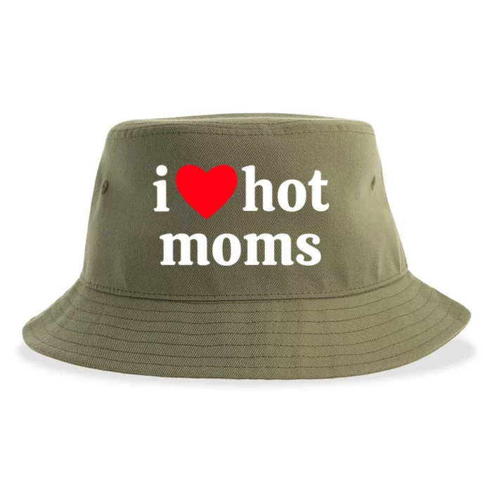 I Heart Hot Moms Gift Sustainable Bucket Hat