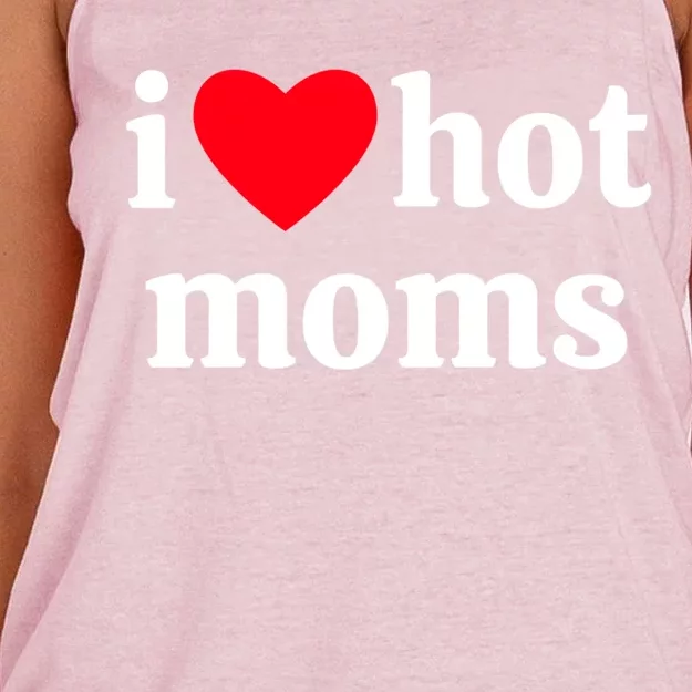 I Heart Hot Moms Gift Women's Knotted Racerback Tank