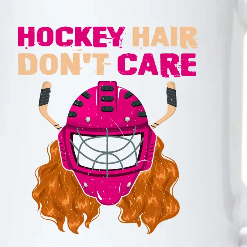 Ice Hockey Helmet Hair Sport Dont Care Great Gift Black Color Changing Mug