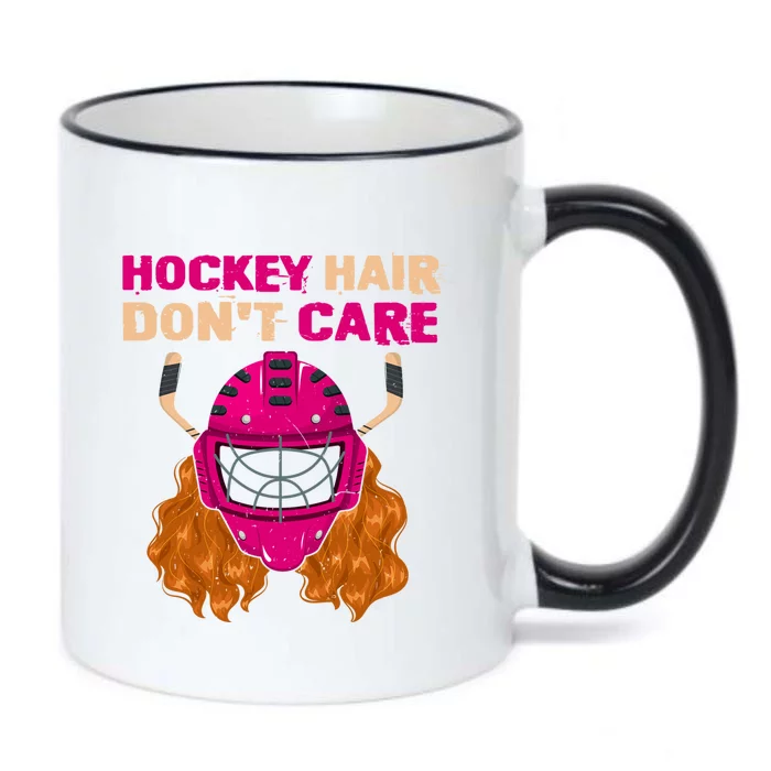 Ice Hockey Helmet Hair Sport Dont Care Great Gift Black Color Changing Mug