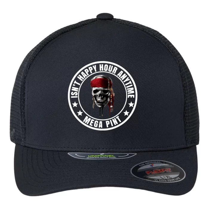 Isn't Happy Hour Anytime Mega Pint Pirate Flexfit Unipanel Trucker Cap