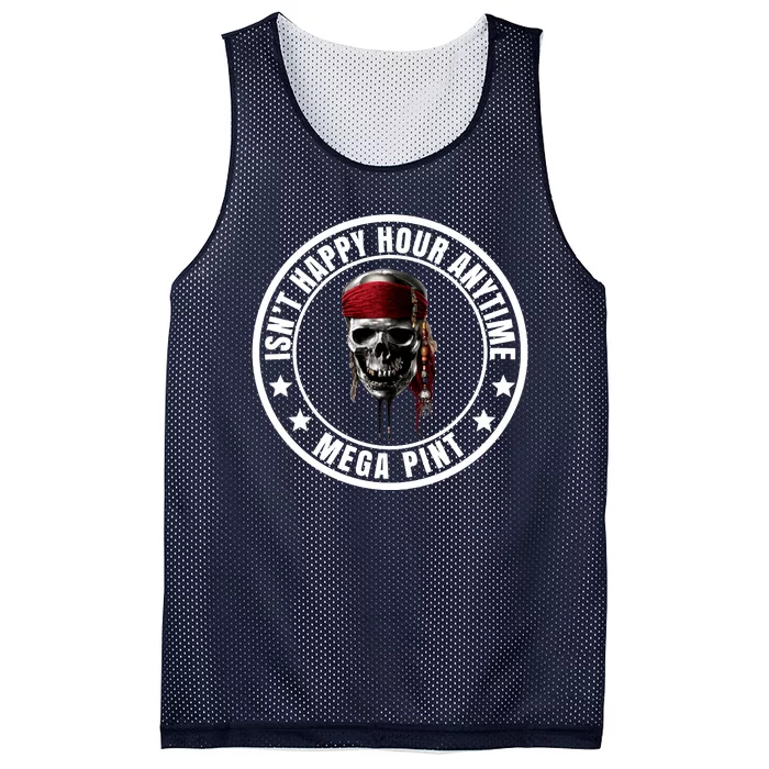 Isn't Happy Hour Anytime Mega Pint Pirate Mesh Reversible Basketball Jersey Tank