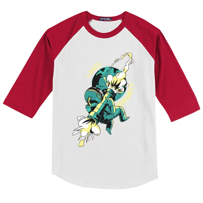 I Hate Huity Gift Astronaut Graphic Gift Kids Colorblock Raglan Jersey