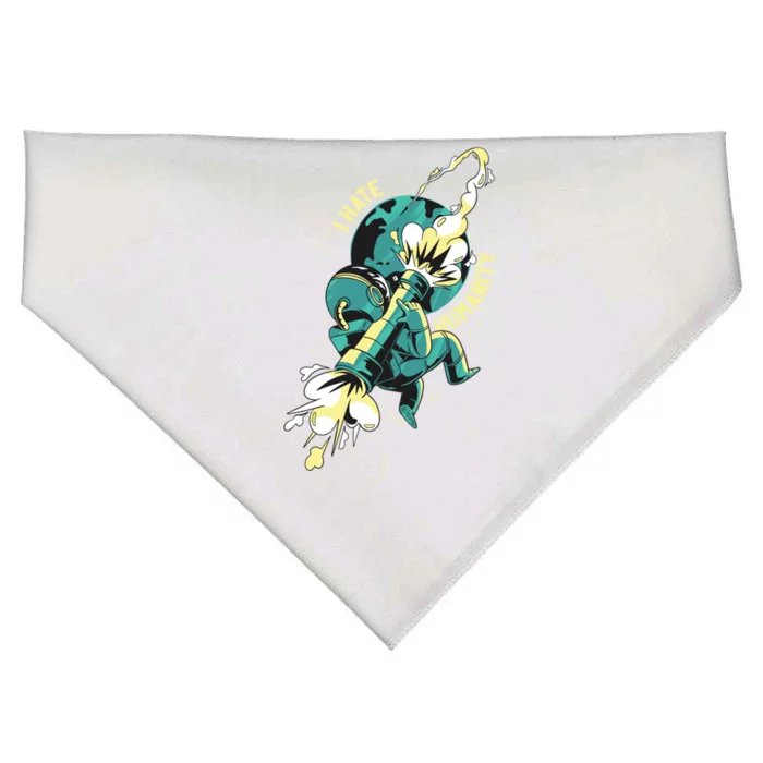 I Hate Huity Gift Astronaut Graphic Gift USA-Made Doggie Bandana